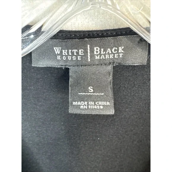 WHBM Black Sleeveless Top Draped Neck Jeweled Brooch Detail Womens Small - Picture 7 of 9